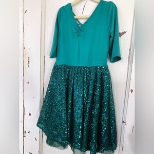 VGUC DotDotSmile Size 7 Green Fancy Sequin Dress